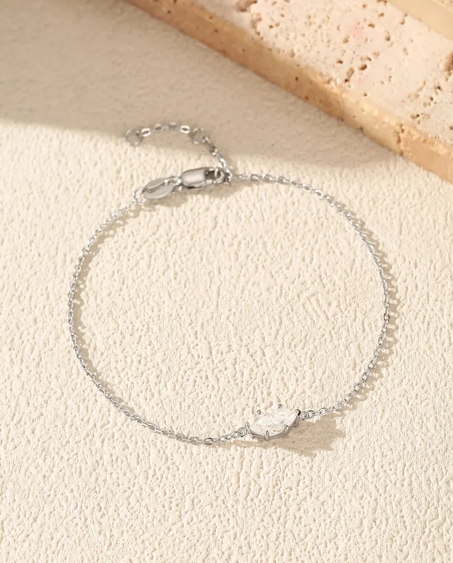 0.5ct marquise-cut moissanite bracelet in 925 sterling silver