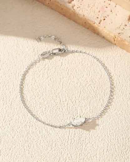 0.5ct marquise-cut moissanite bracelet in 925 sterling silver