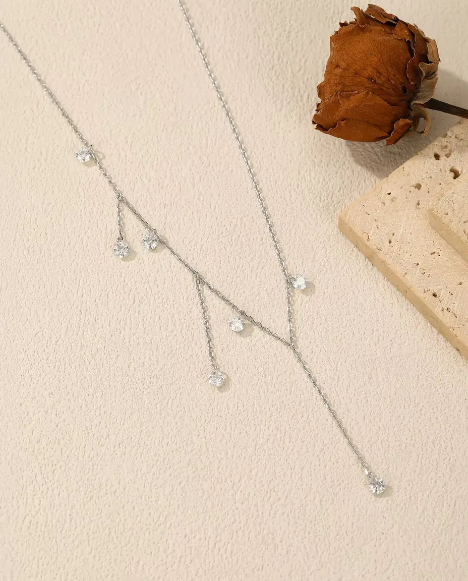 Moissanite Station Necklace