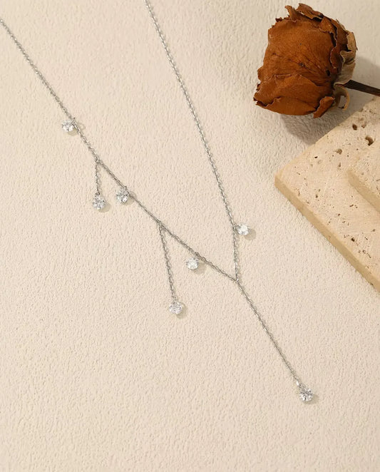 Moissanite Station Necklace