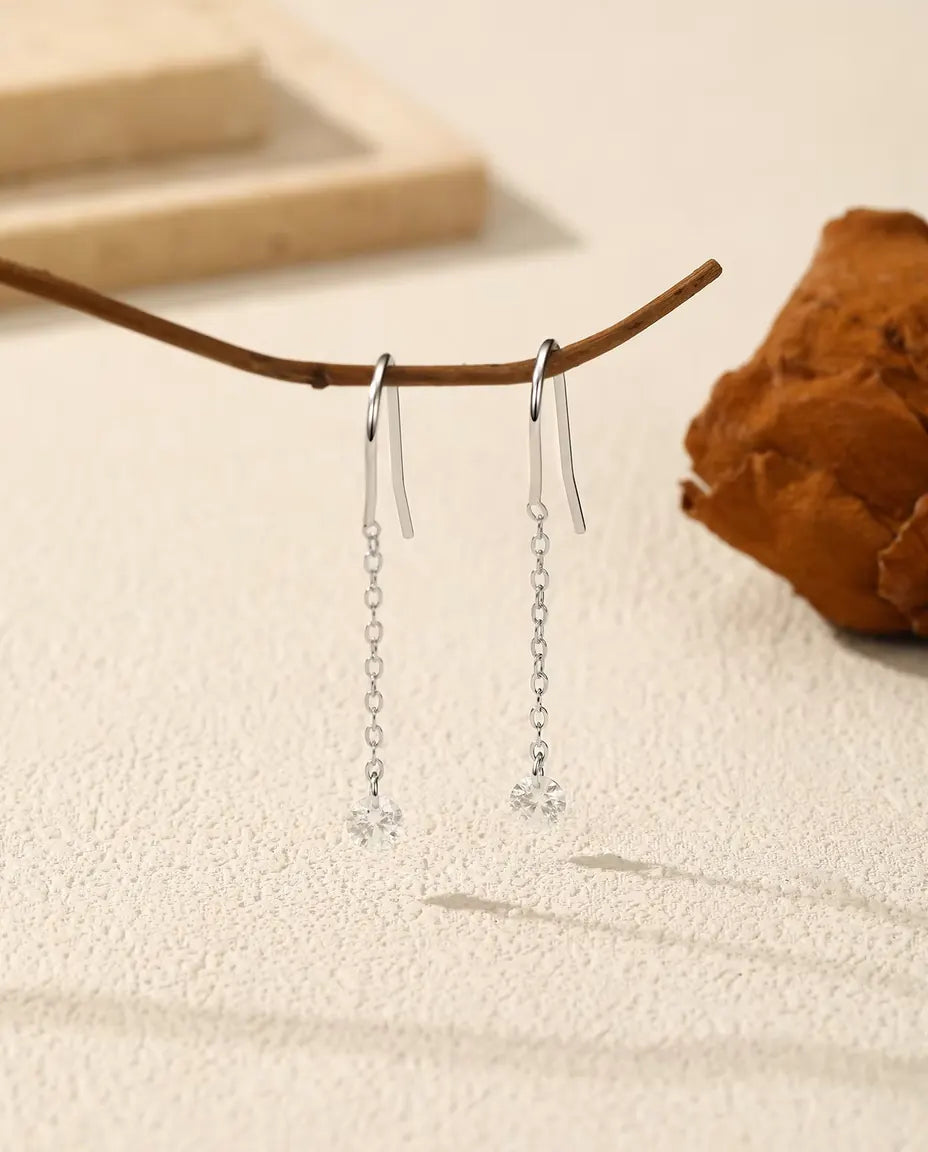 Moissanite Threader Earrings