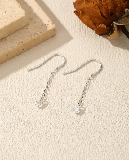 Moissanite Threader Earrings