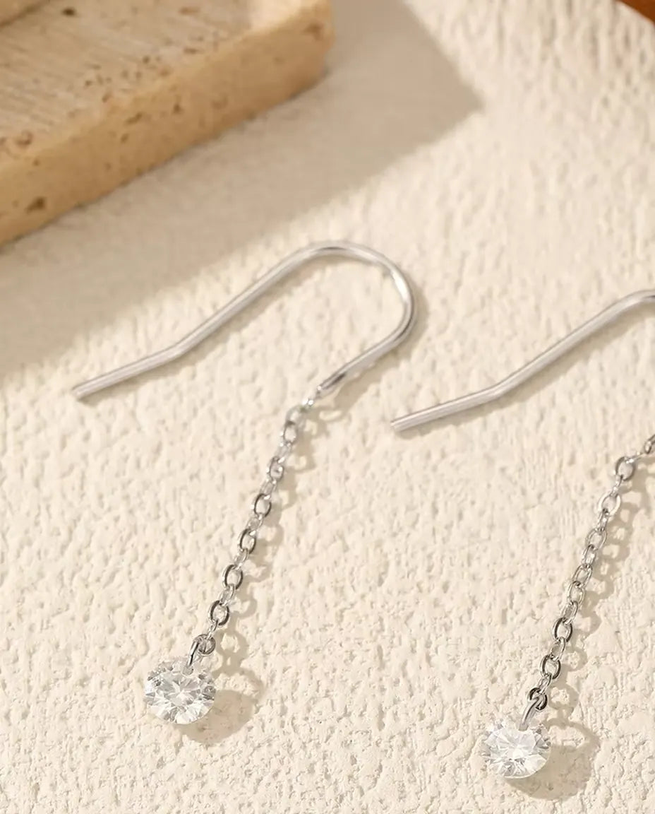 Moissanite Threader Earrings