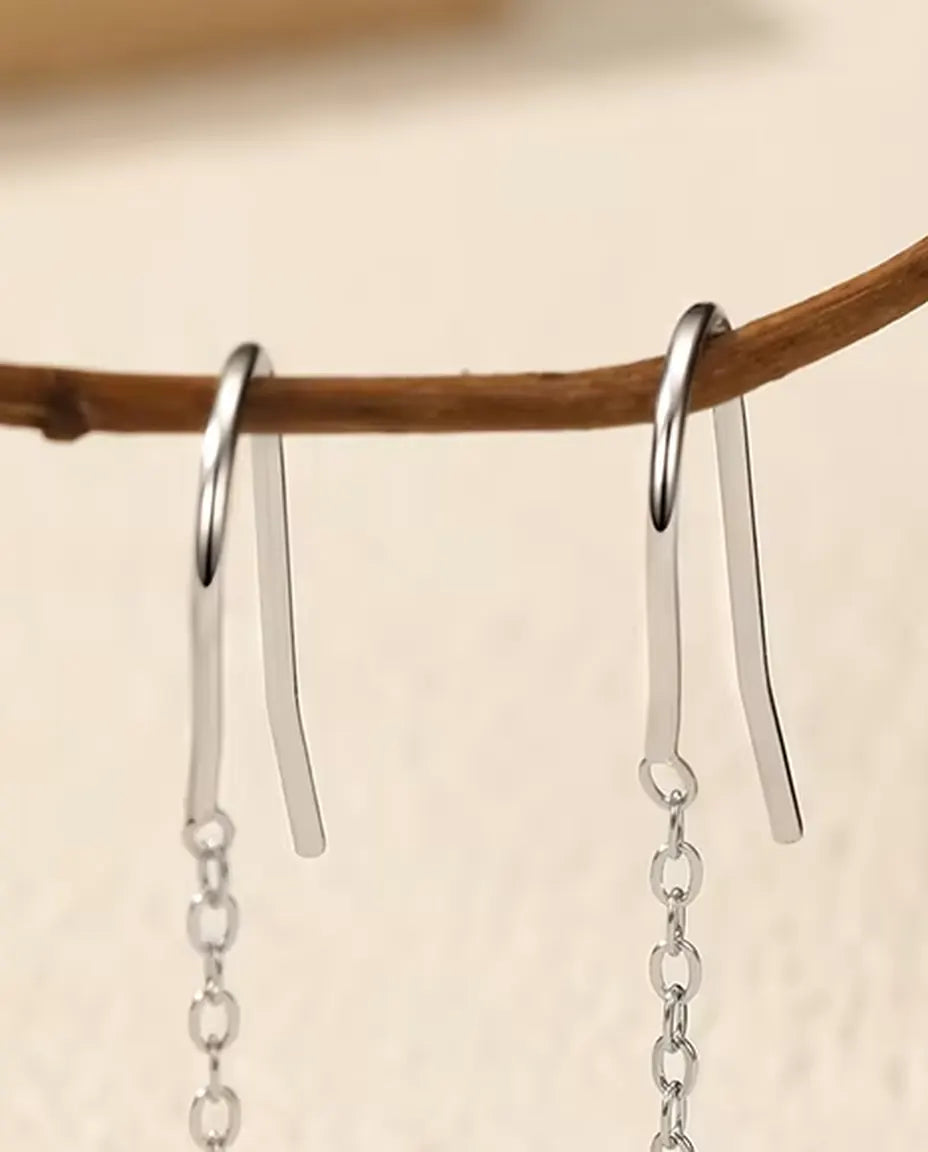 Moissanite Threader Earrings