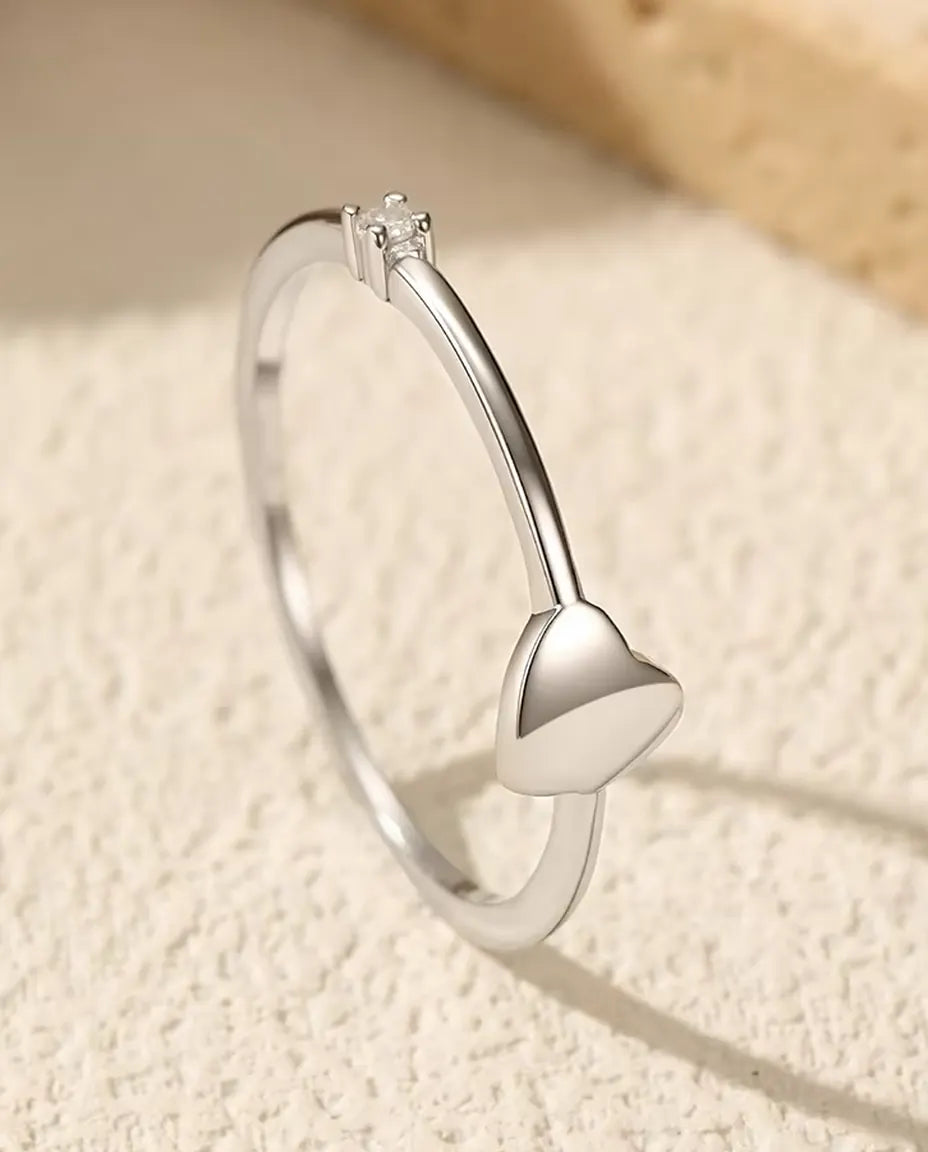 Tiny Heart Moissanite Ring