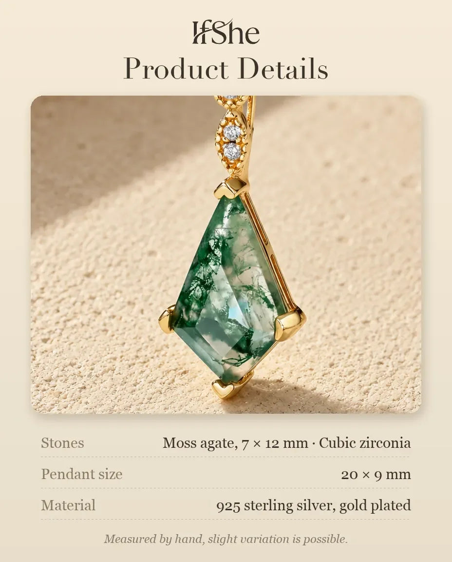 Moss Agate Necklace - size and material details