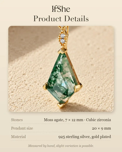 Moss Agate Necklace - size and material details