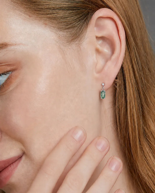 Moss Agate Drop Earrings