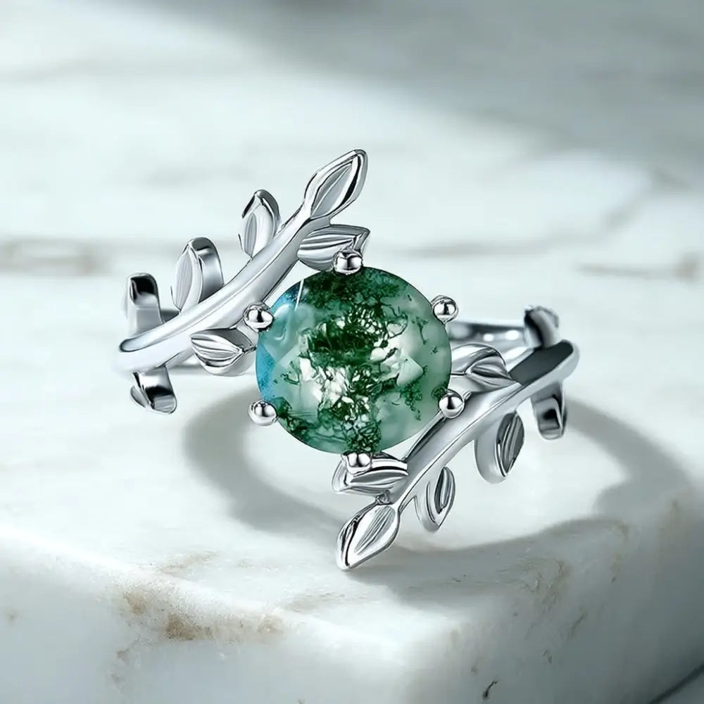 moss agate ring