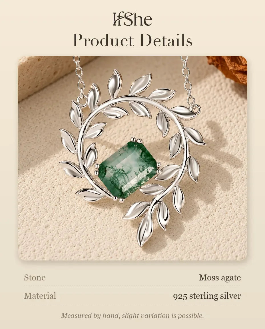 Moss Agate Necklace - size and material details