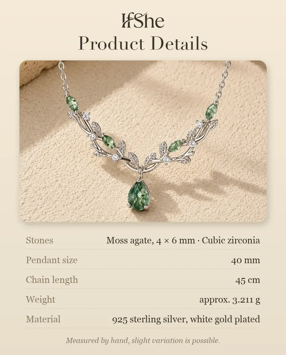 Moss Agate Necklace - size and material details