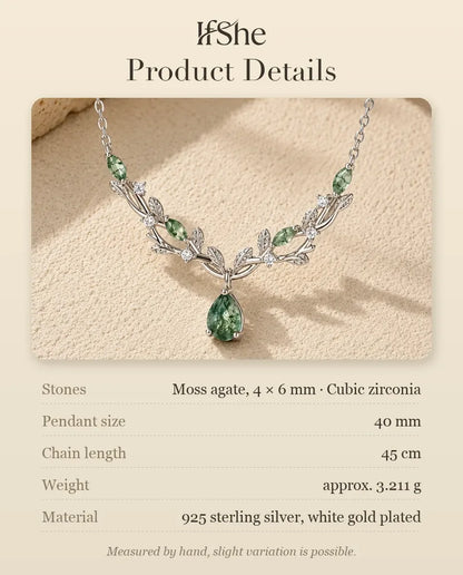 Moss Agate Necklace - size and material details