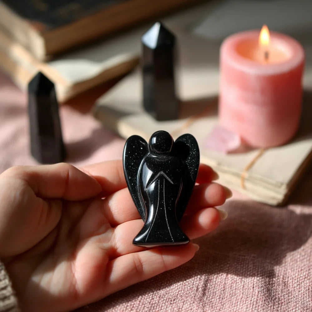 Obsidian Angel for Protection - Shadow Shield