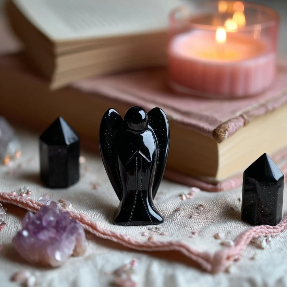Obsidian Angel for Protection - Shadow Shield