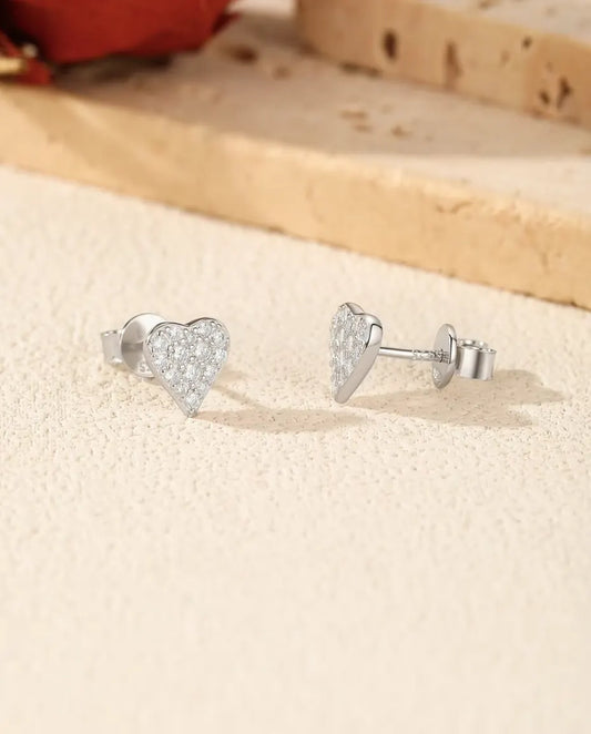Pavé Moissanite Stud Earrings in 925 Sterling Silver