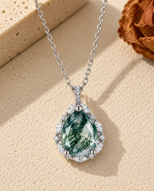 Moss Agate Necklace - front view