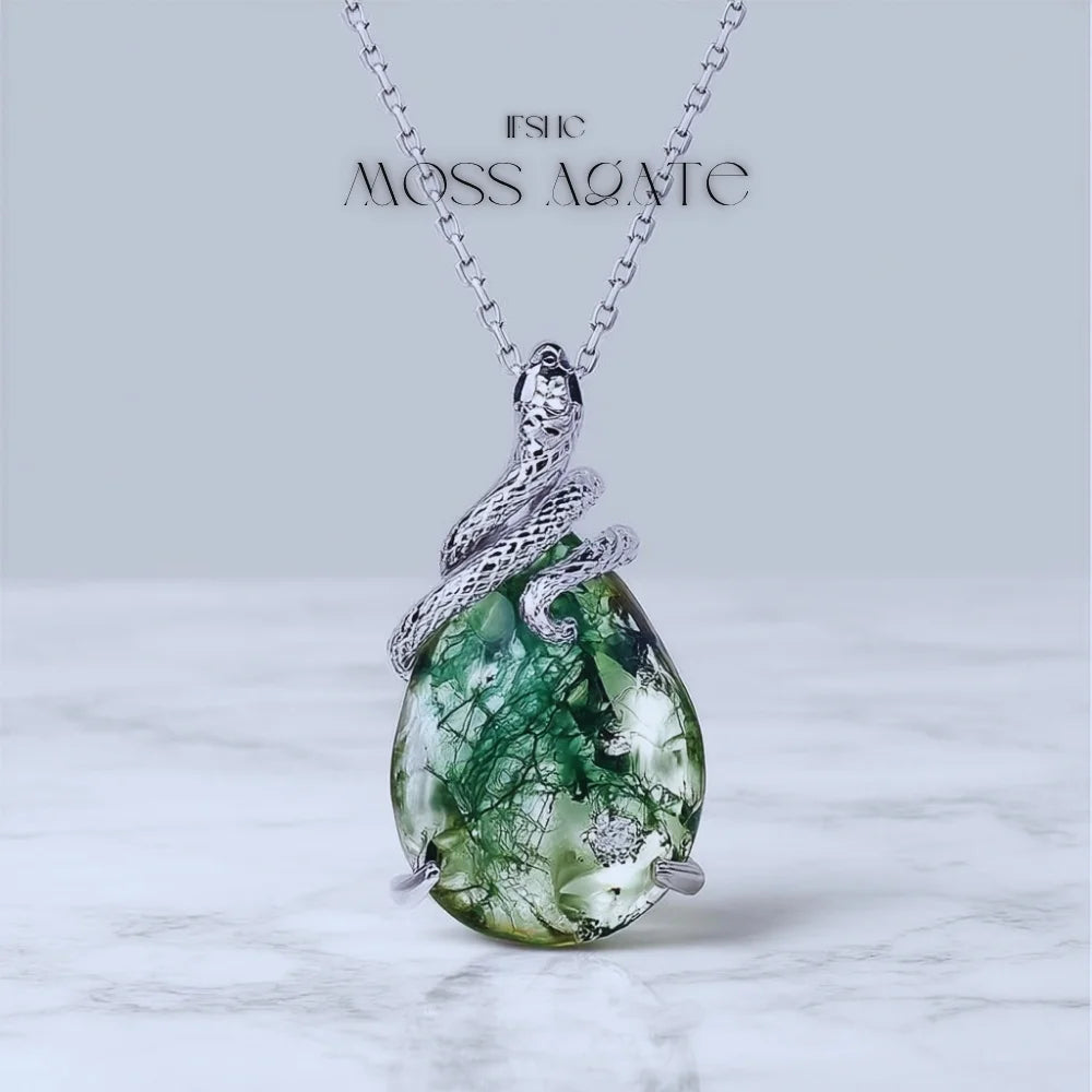 Moss Agate Pendant Necklace