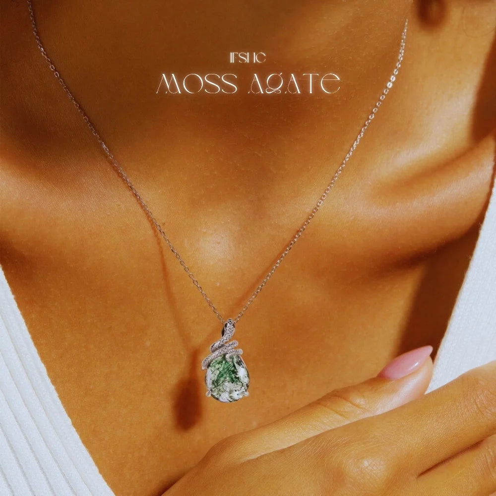 Moss Agate Pendant Necklace