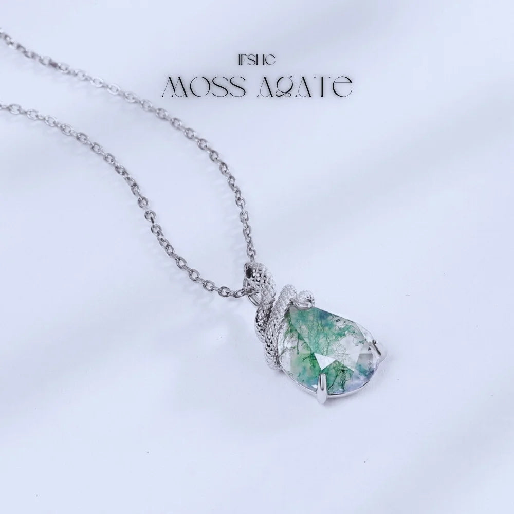 Moss Agate Pendant Necklace