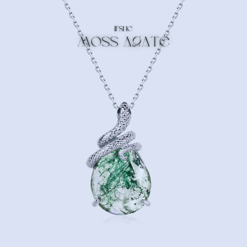 Moss Agate Pendant Necklace
