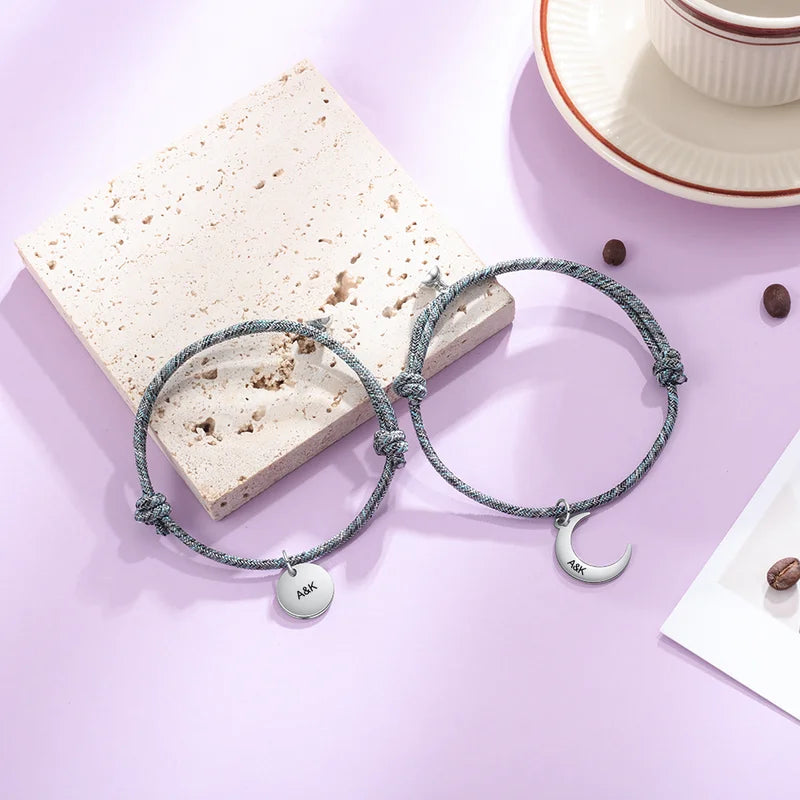 Personalized Matching Bracelets for Couples