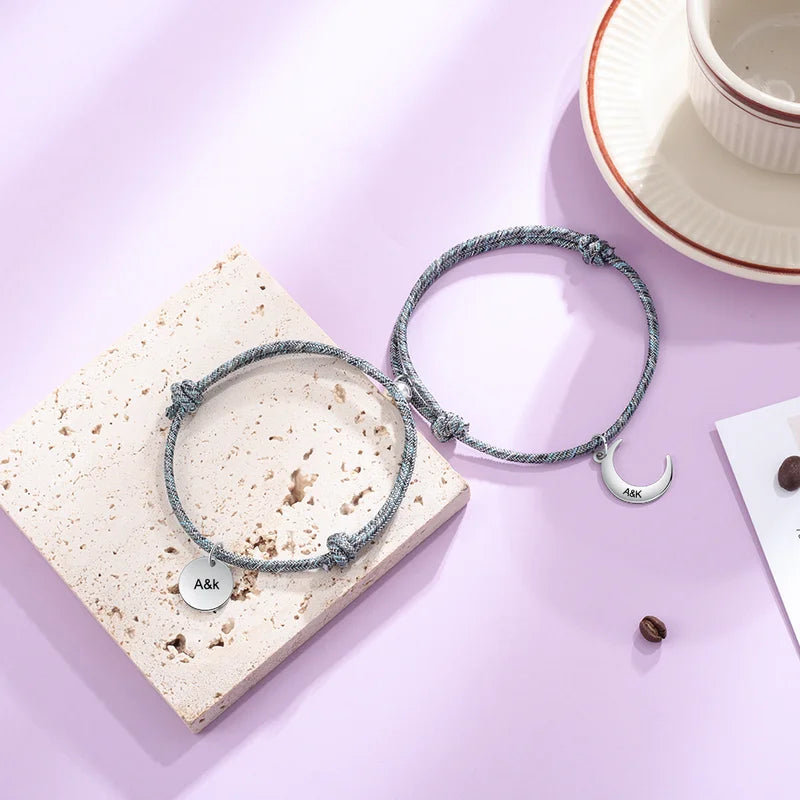 Personalized Matching Bracelets for Couples
