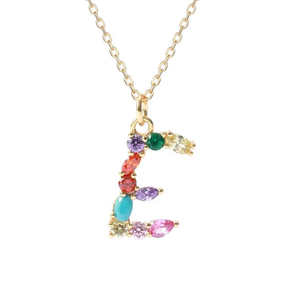 Initial Letter E Necklace – Sterling Silver with Zircon – Charm Pendant Gift for Her, Mom, Girlfriend, Birthday