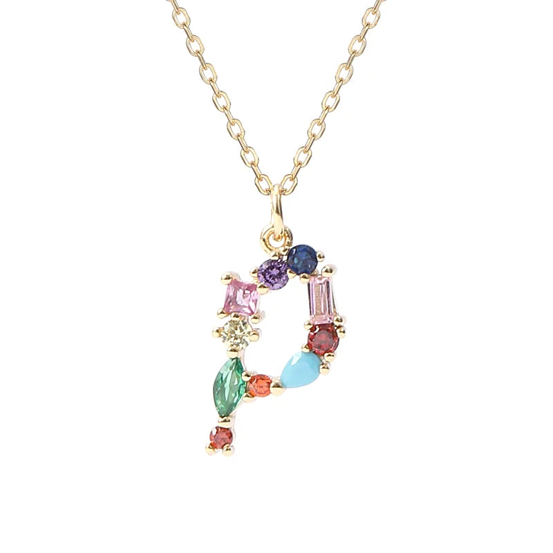 Initial Letter P Necklace – Sterling Silver Charm Pendant for Her, Mom – Birthday, Mother's Day Gift Jewelry