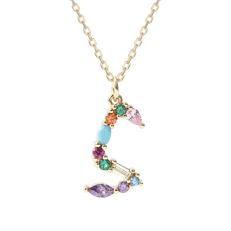 Initial Letter S Necklace – Sterling Silver Charm Pendant for Her, Mom – Birthday, Mother's Day Gift Jewelry