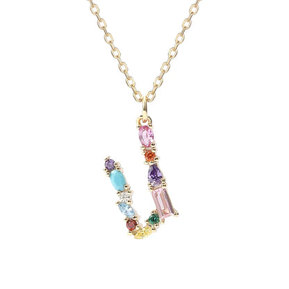 Initial Letter U Necklace – Sterling Silver Charm Pendant for Her, Mom – Birthday, Mother's Day Gift Jewelry