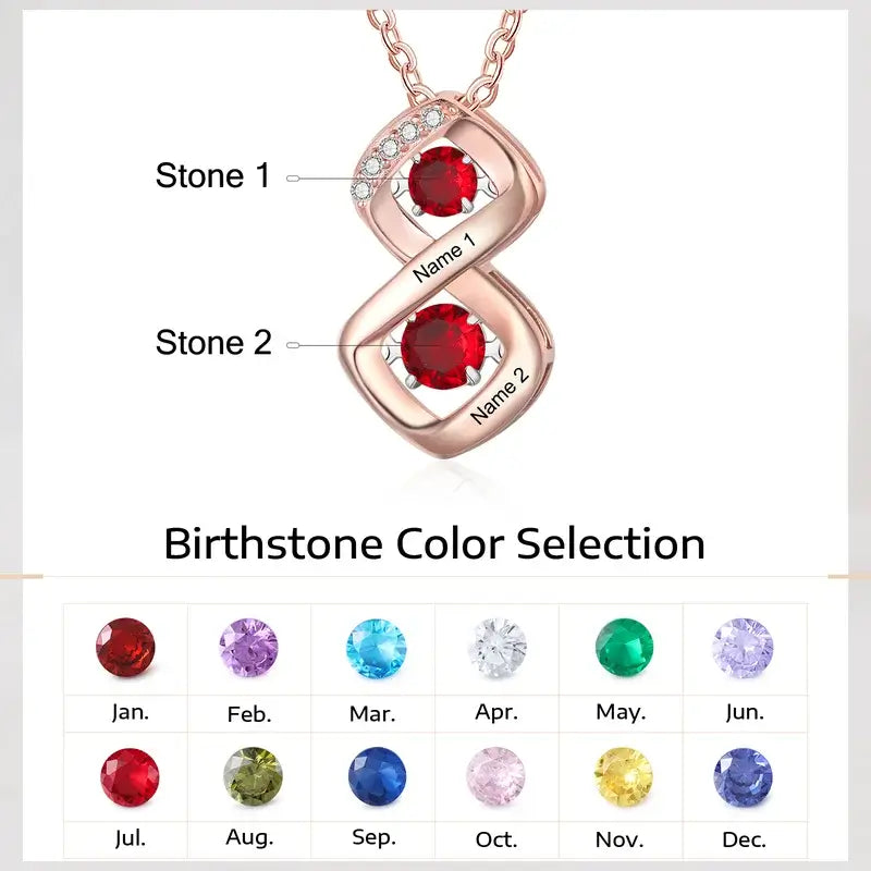 Birthstone Pendant for Mom, Mom Necklace for Mother's Day, Mother's Necklace with Children's Birthstone and Names, Custom Name Necklace, Mother's Day Gift