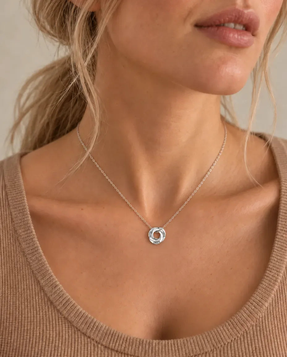 Russian Ring Necklace - worn on a model
