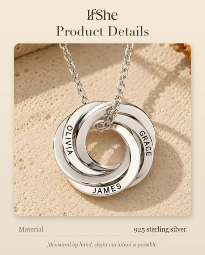 Russian Ring Necklace - size and material details