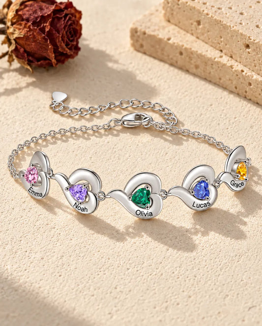 Personalized Birthstone Bracelet - front view