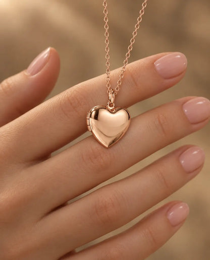 Personalized Heart Photo Locket Necklace - held in hand