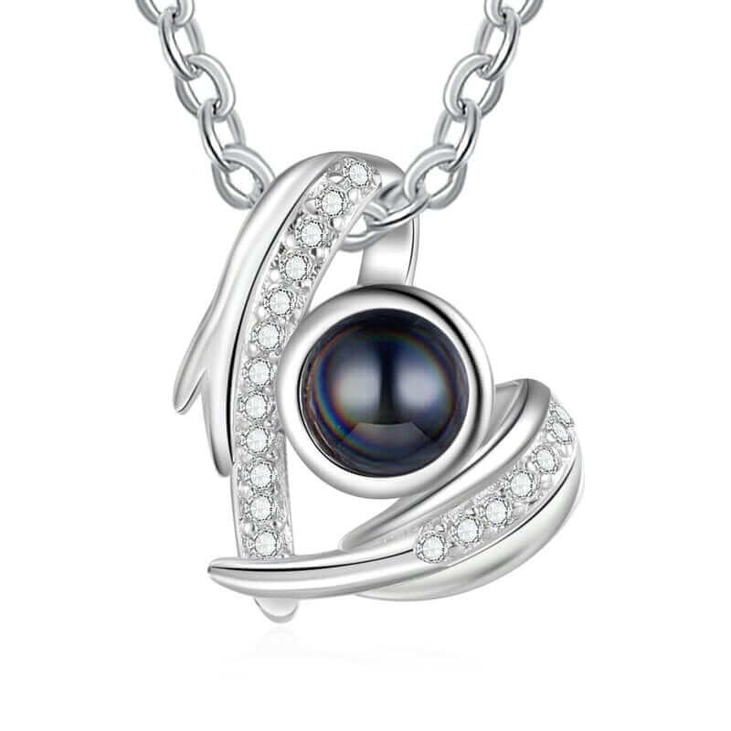 Personalized Heart Photo Projection Necklace with Picture Inside