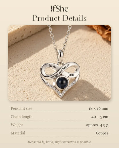 Photo Projection Necklace with Picture Inside - size and material details