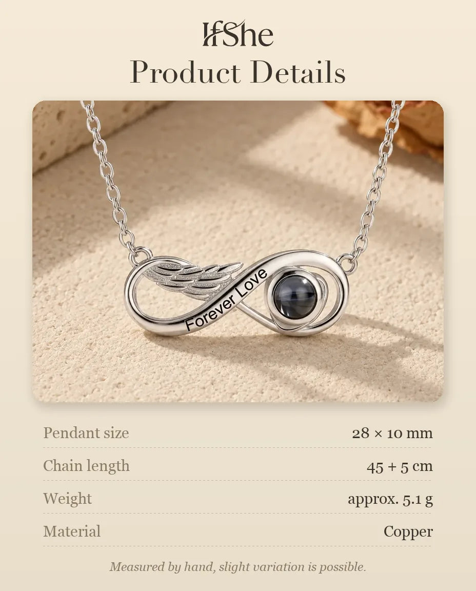 Photo Projection Necklace with Picture Inside - size and material details
