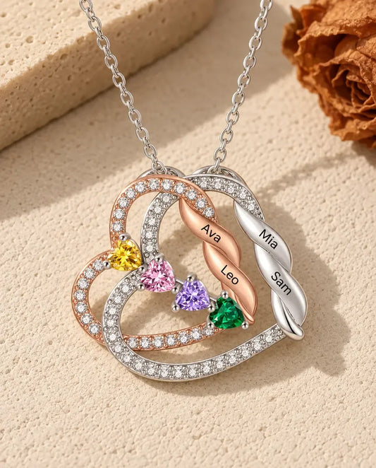 Personalized Birthstone Necklace - laid flat
