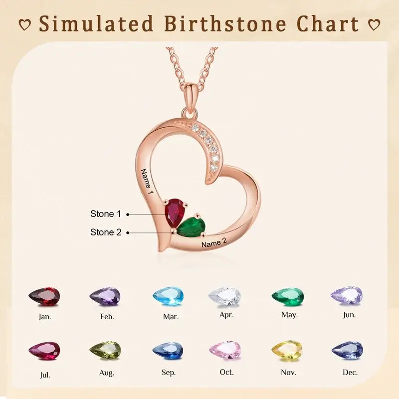 Birthstone Necklace for Mom, Custom Birthstone Jewelry, Personalized Mother's Necklace with Children's Birthstone and Names