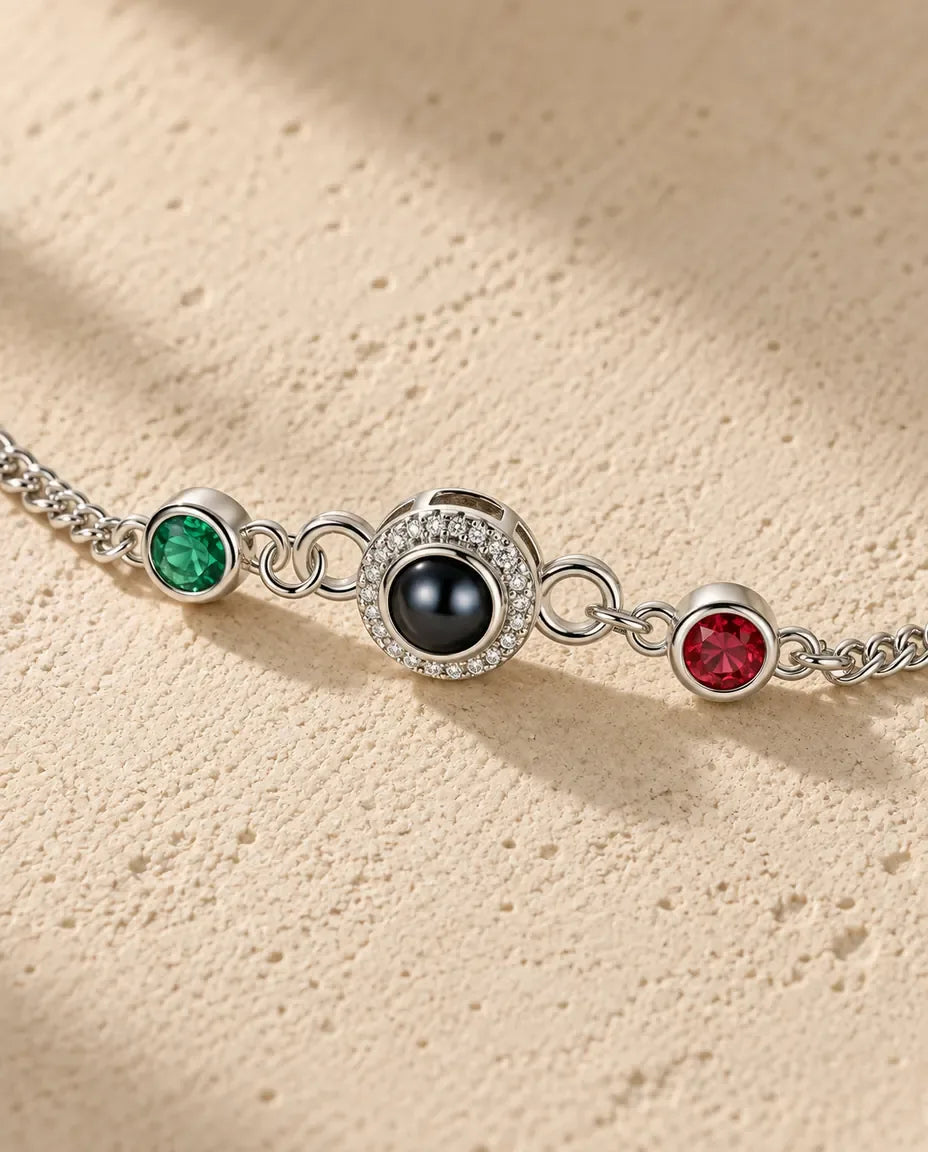Photo Projection Bracelet with Picture Inside - close-up of the projection charm