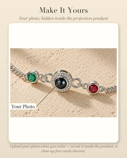 Photo Projection Bracelet with Picture Inside - personalization guide: photo upload