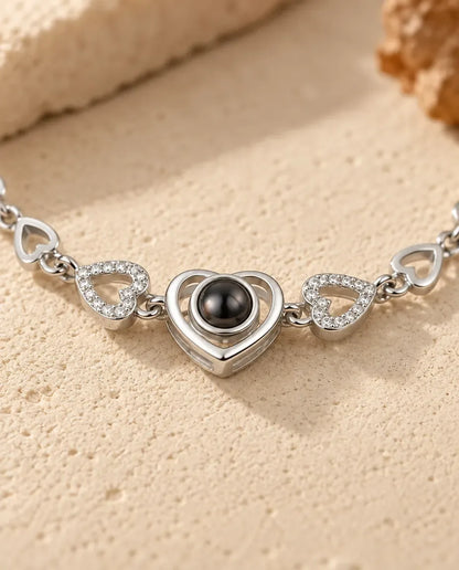 Personalized Photo Projection Bracelet - close-up of the projection charm