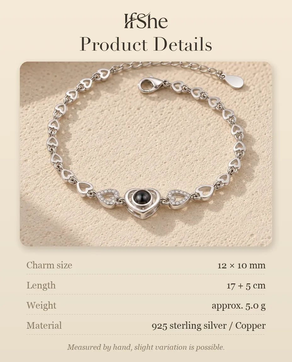 Personalized Photo Projection Bracelet - size and material details