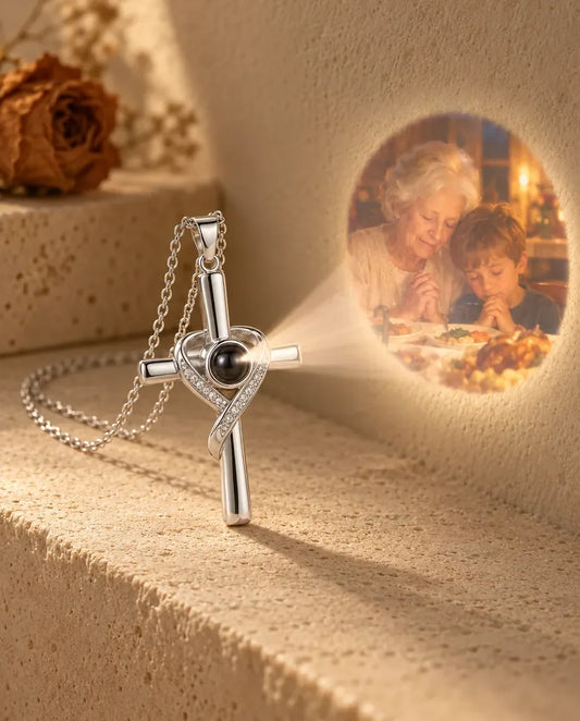 Photo Projection Necklace with Picture Inside - projecting the hidden photo onto a wall