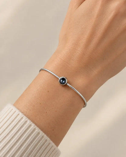 Personalized Photo Projection Bracelet with Picture Inside - worn on a model