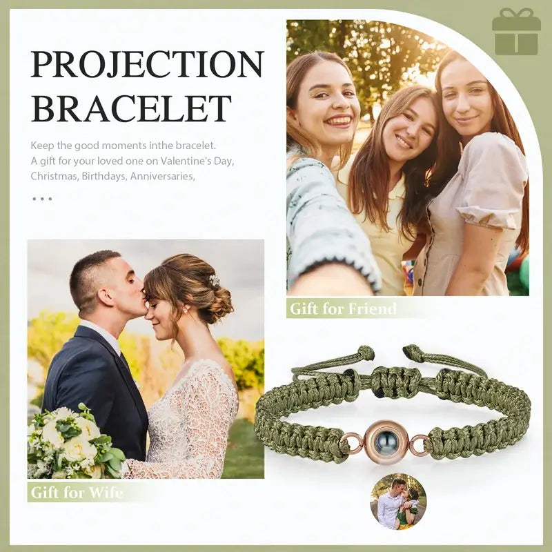 Photo Projection Braided Bracelet | Bracelet with Picture Inside
