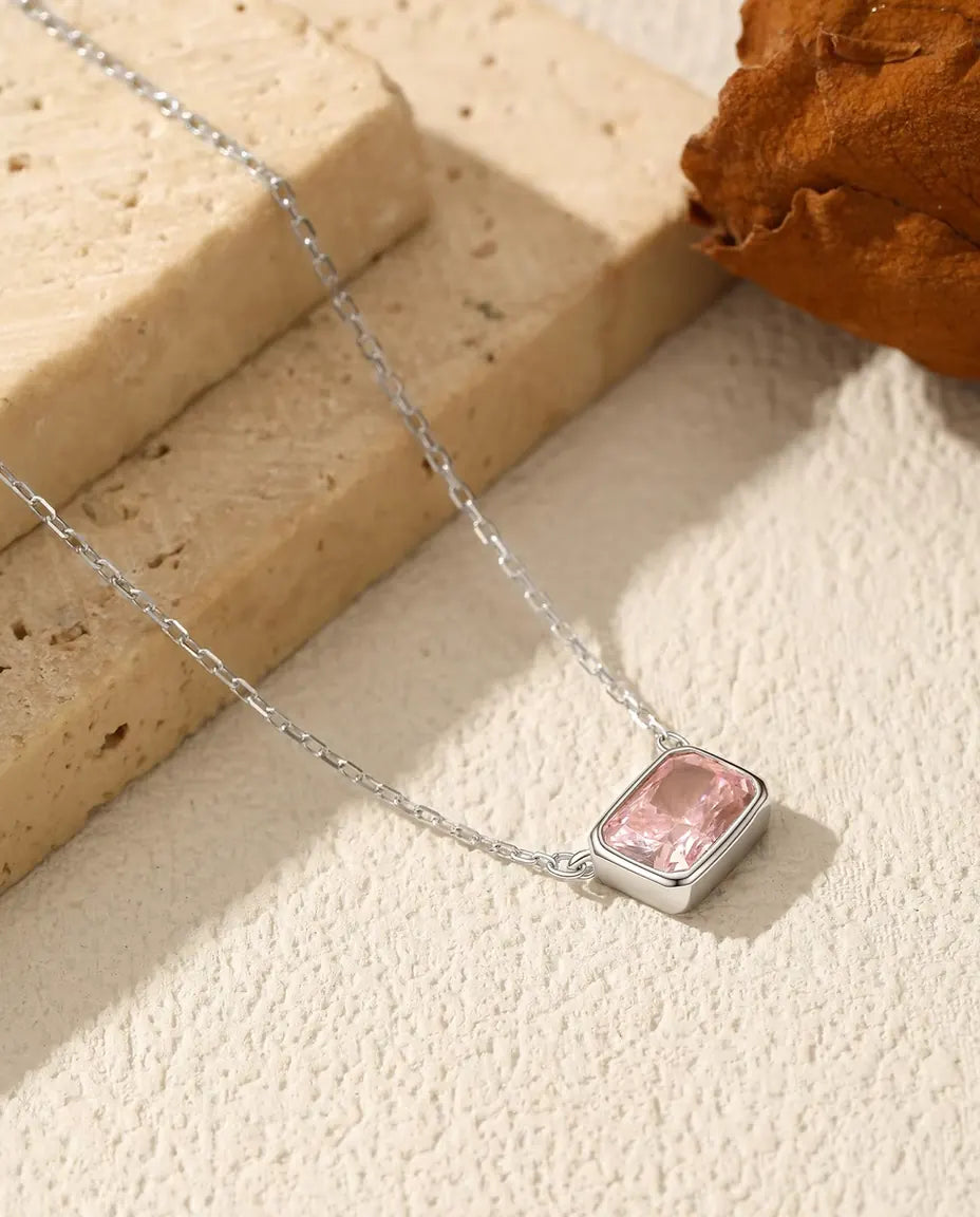Pink Cubic Zirconia Necklace