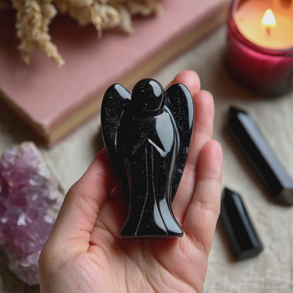 Obsidian Angel for Protection - Shadow Shield