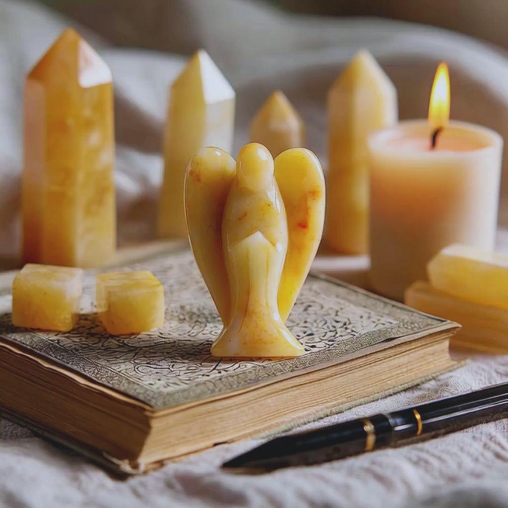 Yellow Jade Angel of Positivity - Joy Bringer